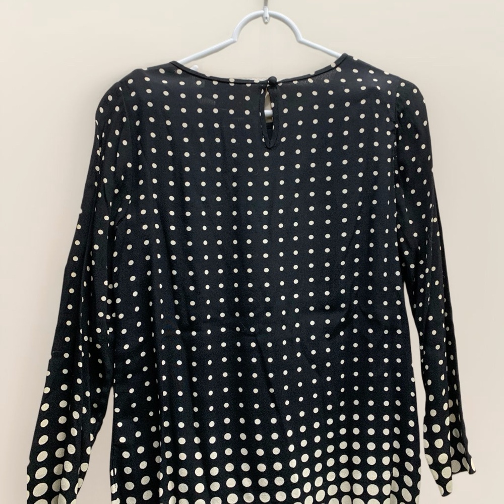 J. Crew Long Sleeve Polka Dot Top